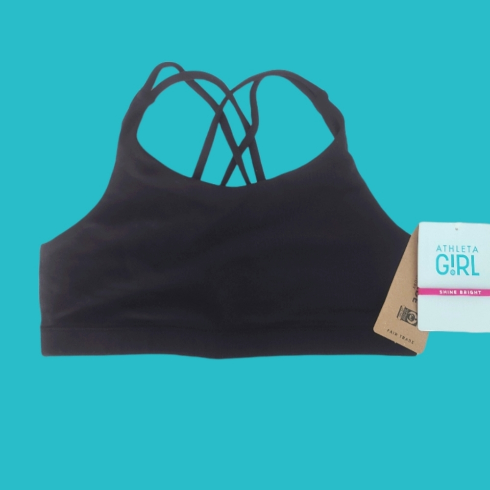 Athleta Girl Upbeat Sports Bra. Black. L/12.